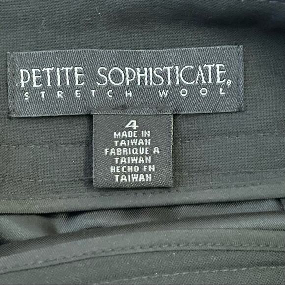 Petite Sophisticate black zipper back midi skirt size 4 B14 - Picture 2 of 4